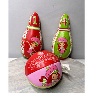 Strawberry Shortcake Plush Bowling Toy Set – 2 Pins (#1 & #4) + Ball – Toddler S